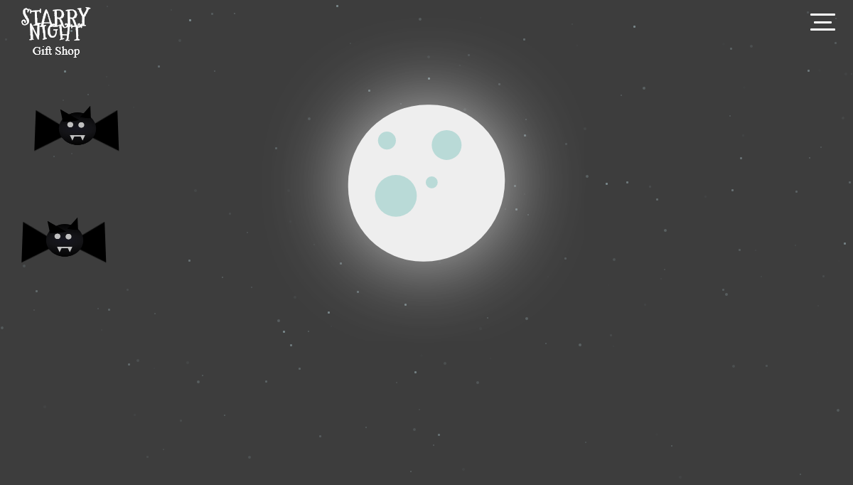 CSS Fullscreen Menus - Menu II - particles and bats