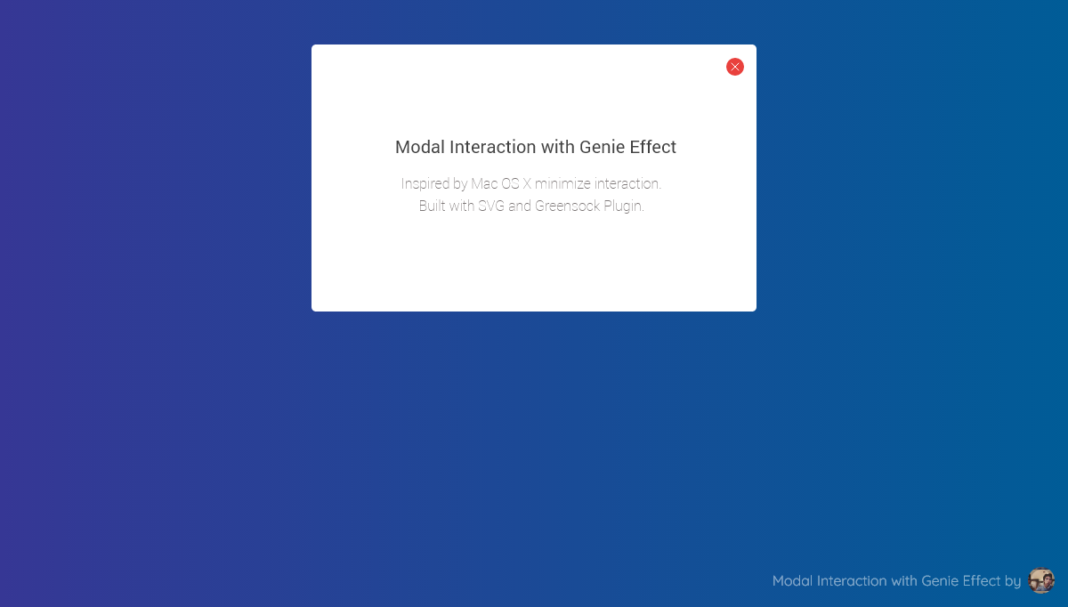 CSS Modal Windows - Modal Interaction with Genie Effect