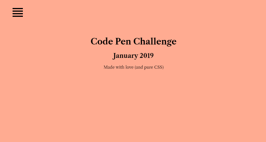 CSS Menu - Pure CSS CPC full page nav