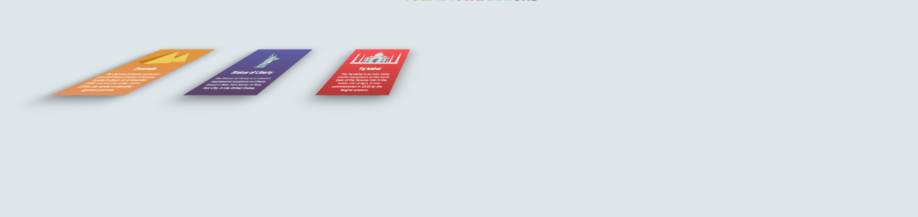 CSS Cards - hovering cards