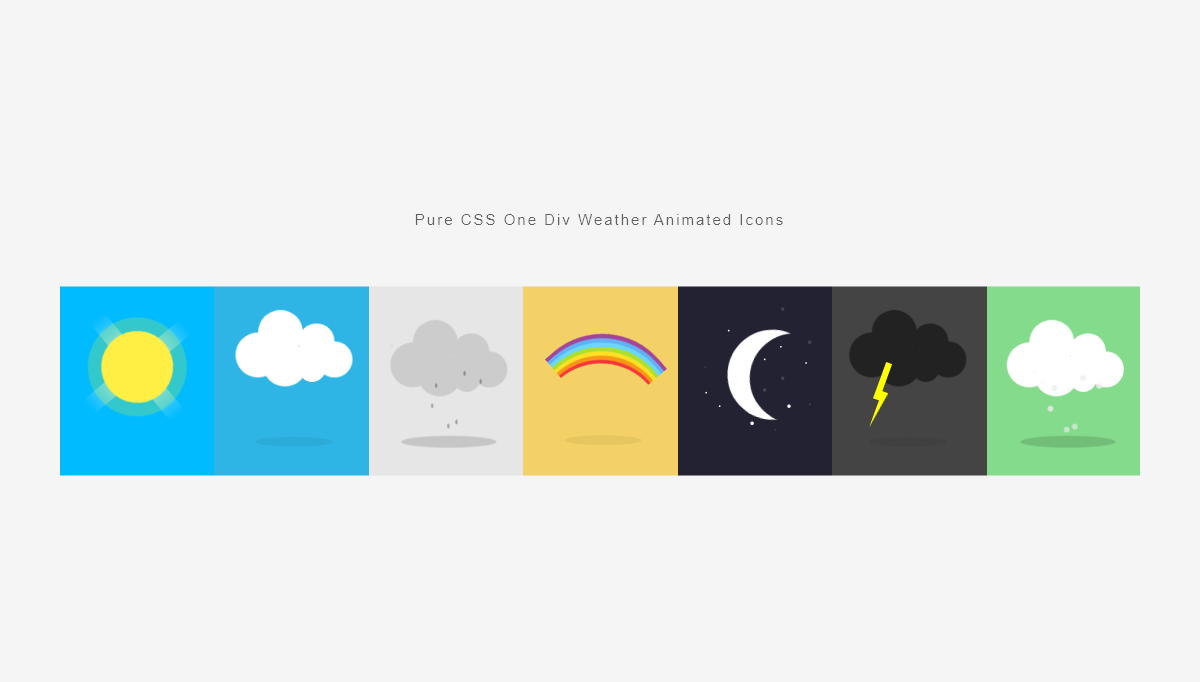 CSS Weather Icons - Pure CSS One Div Weather Animated Icons