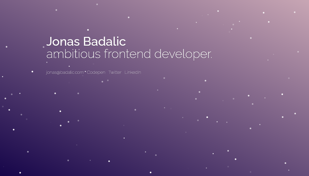 JavaScript Background Effects - Personal Website