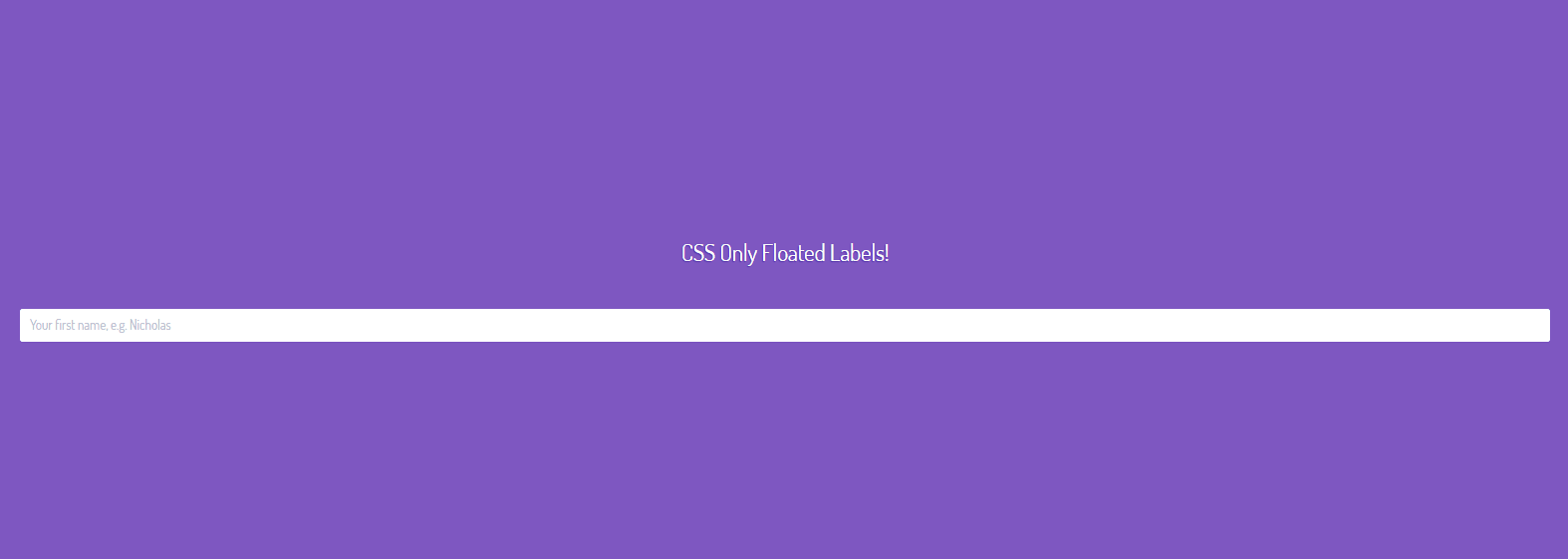CSS Input Text - CSS Only Floated Labels