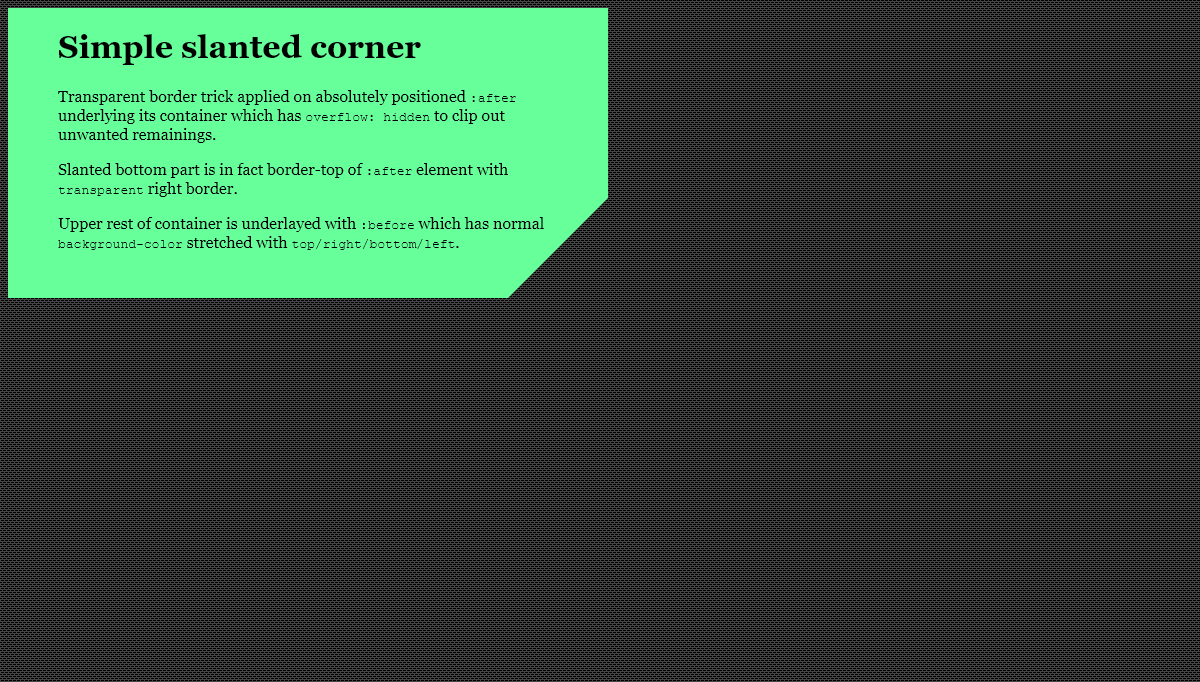 CSS Corners - Simple slanted corner