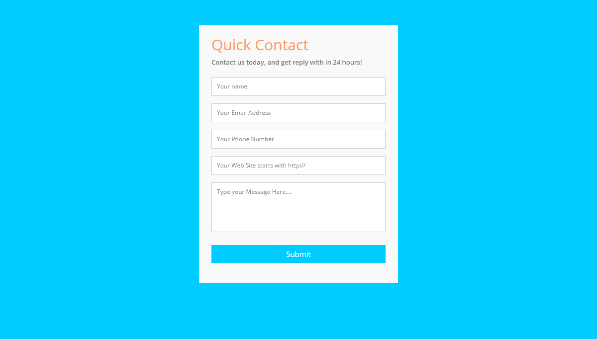 CSS Contact Forms - HTML5 Contact Form