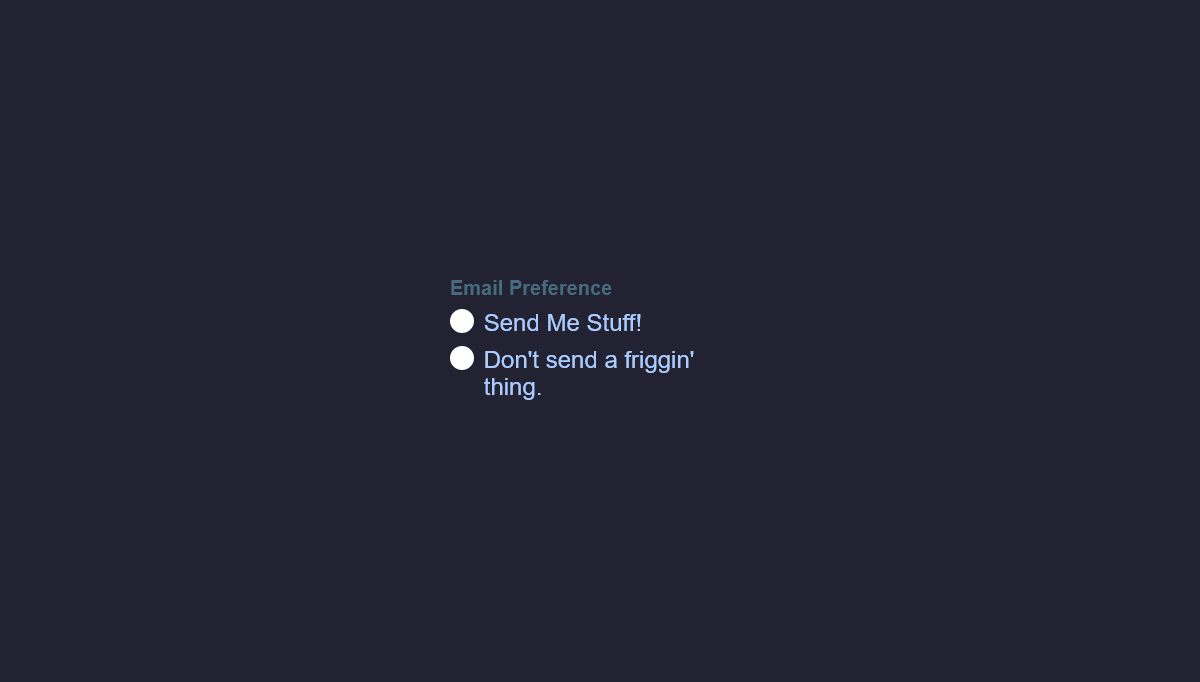 Radio Buttons CSS - Radio Control