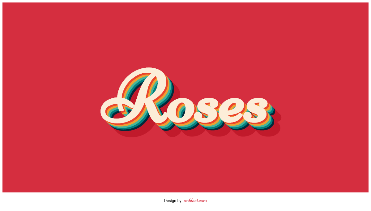 CSS Text Shadow Effects - "Roses" Rainbow CSS Text Shadow Effect