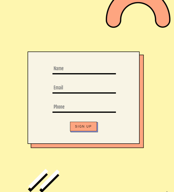CSS Forms - Abstract Sign Up Form - Day 2 - 100 DAYS - 2020