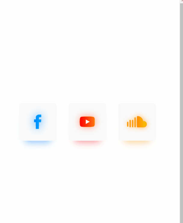 CSS Glow Effects - Glass effect social media buttons with neon glow