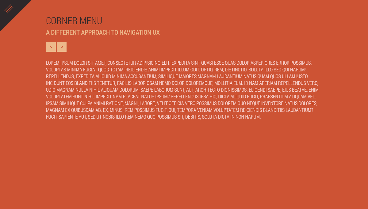 jQuery Menus - Corner Menu