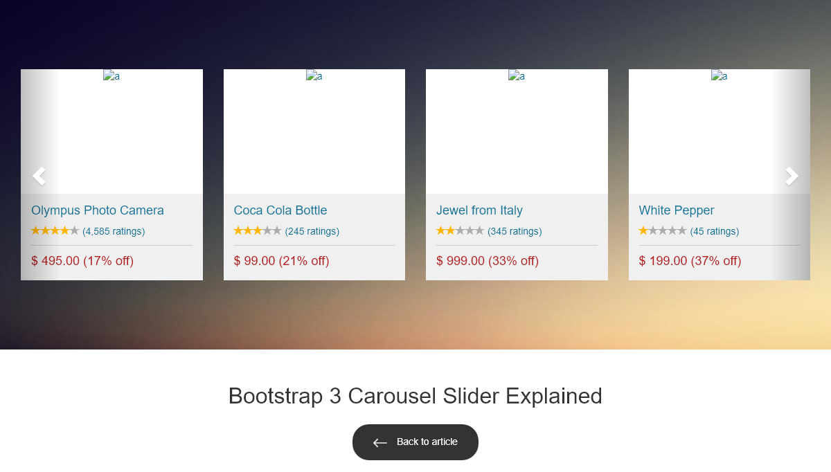 Bootstrap Carousels - Beautiful Thumbnail Product Slider In Bootstrap
