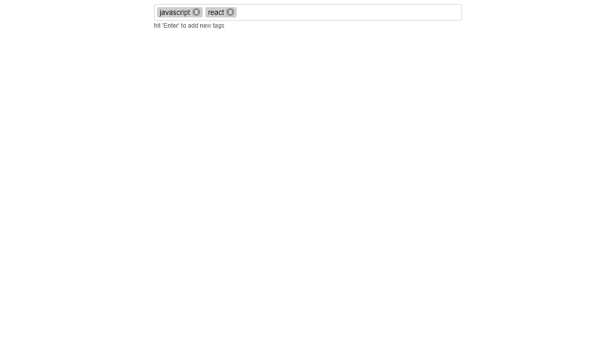 React Input Text - React Tags Input