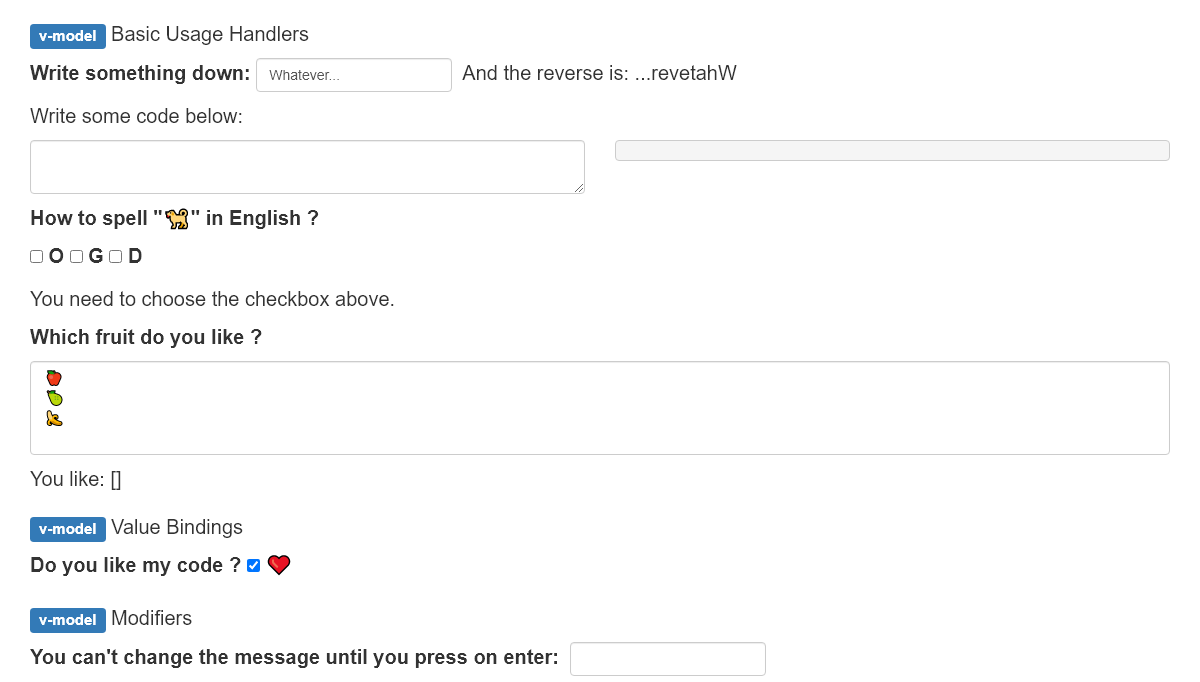 Vue Input Text - Vuejs - Form Input Bindings
