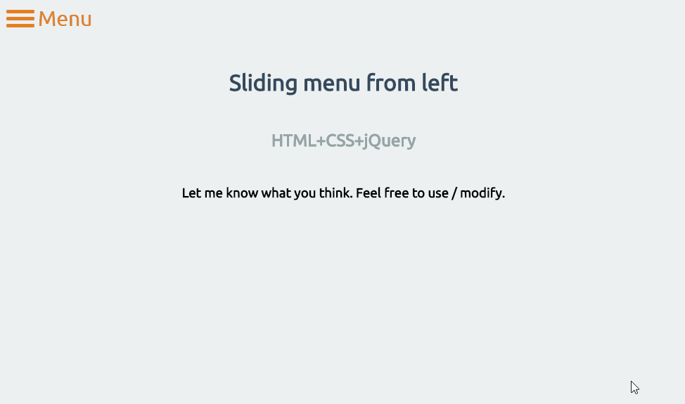 jQuery Sliding Menus - JQuery Sliding Menu