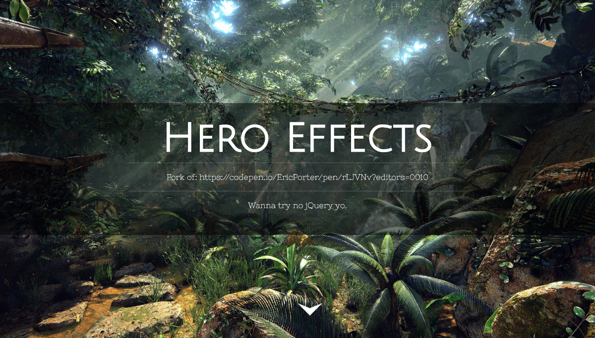 JavaScript Hero Effects - Webpage Hero header - scroll effects