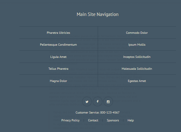 jQuery Fullscreen Menus - Footer in Menu