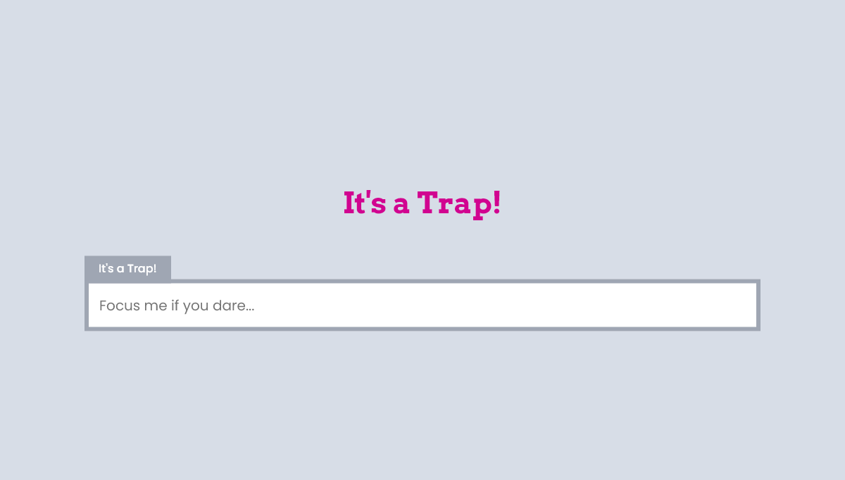 JavaScript Input Text - Trapped door custom input label concept