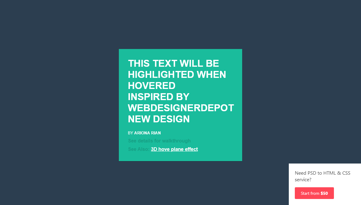 CSS Text Effects - Animated highlighted text