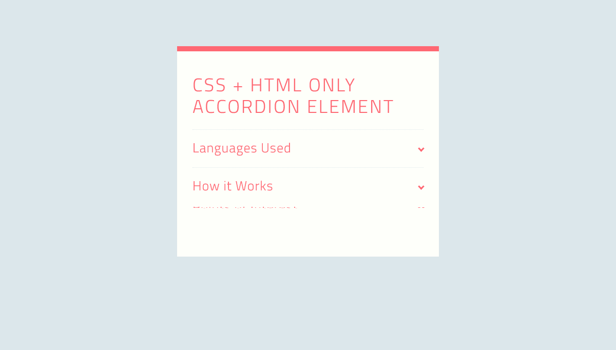 CSS Accordion Menus - CSS + HTML only Accordion Element