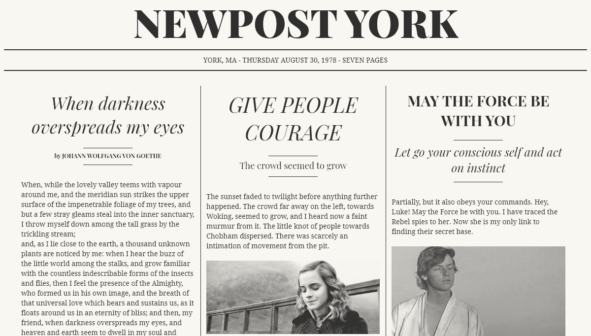 CSS Magazine Layouts - Newspaper Style Design