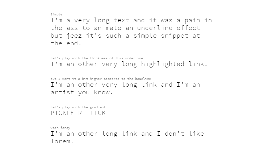 CSS Text Effects - Animated underline effect on several lines