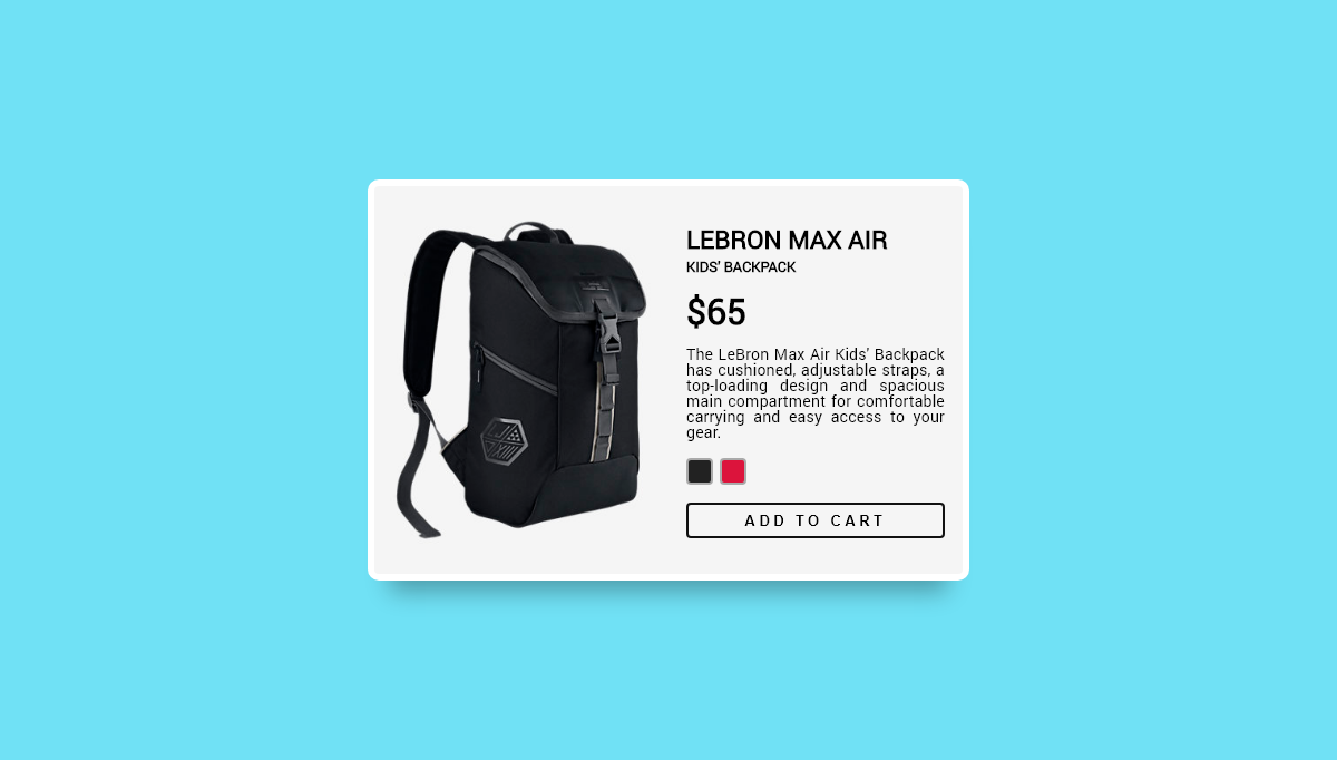 CSS Product Cards - Ecommerce Single Item Product Card