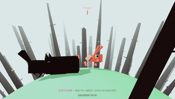 Three JS Games - The frantic run of the valorous rabbit