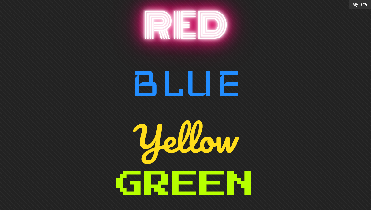 CSS Glow Text Effects - Neon Glow