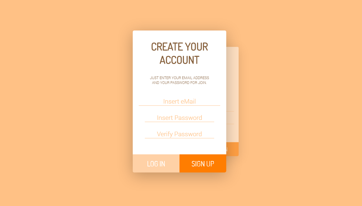 CSS Forms - Orange Sign Up Form