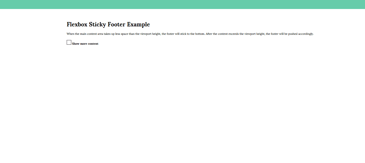 CSS Headers and Footers - Flexbox Sticky Footer Example