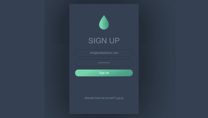 CSS Login / Registration Forms - Blue and Green Sign Up