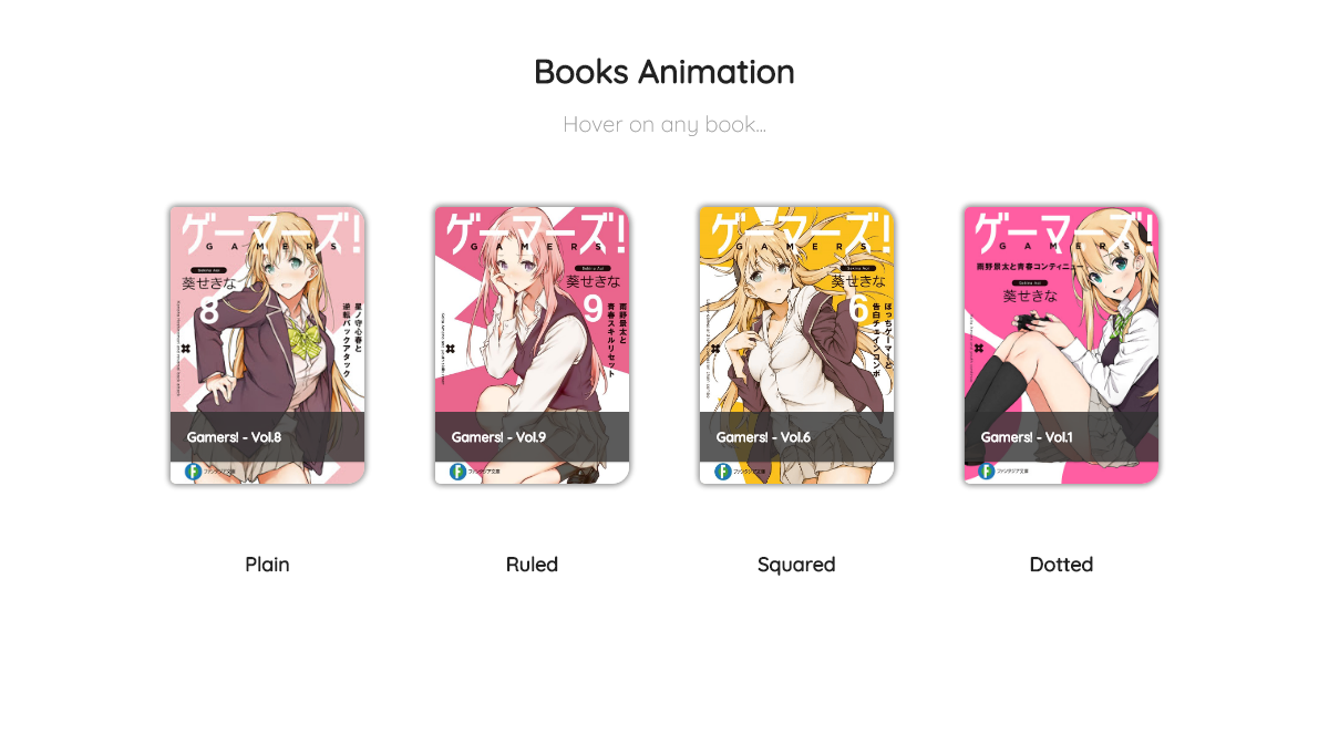 CSS Book Effects - Pure CSS Books Animation
