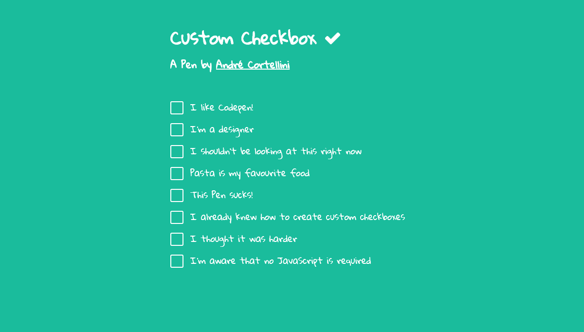 Checkboxes CSS - Custom Checkbox