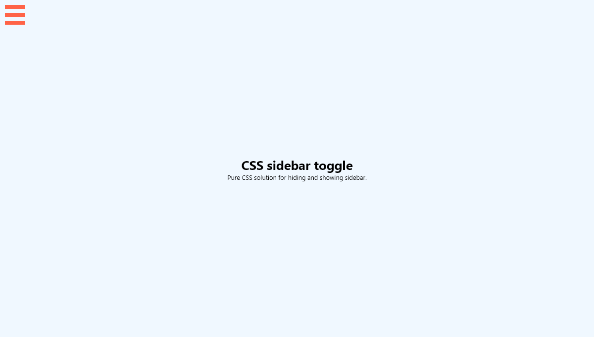 CSS Sliding Menus - CSS sidebar toggle