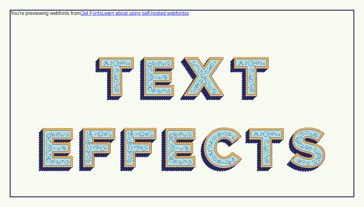 JavaScript Text Effects - Layered flourish fonts. [BROKEN]