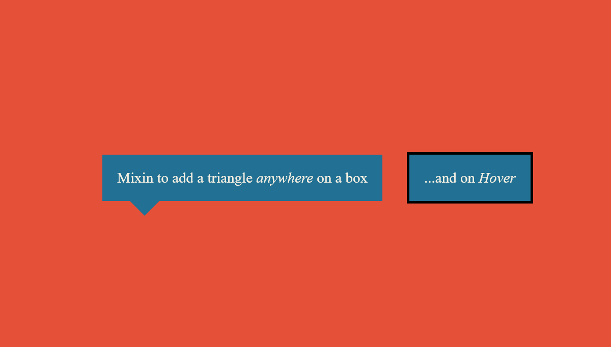 CSS Triangles - Scss mixin : Add a triangle anywhere on a box