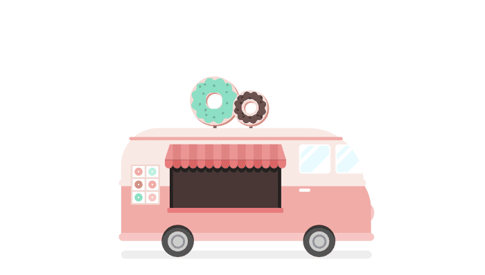 CSS Illustrations - CSS | Donuts truck illustration