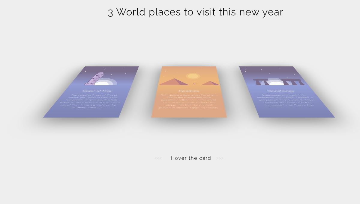 CSS Hover Effects - World Places (CSS 3D Hover)