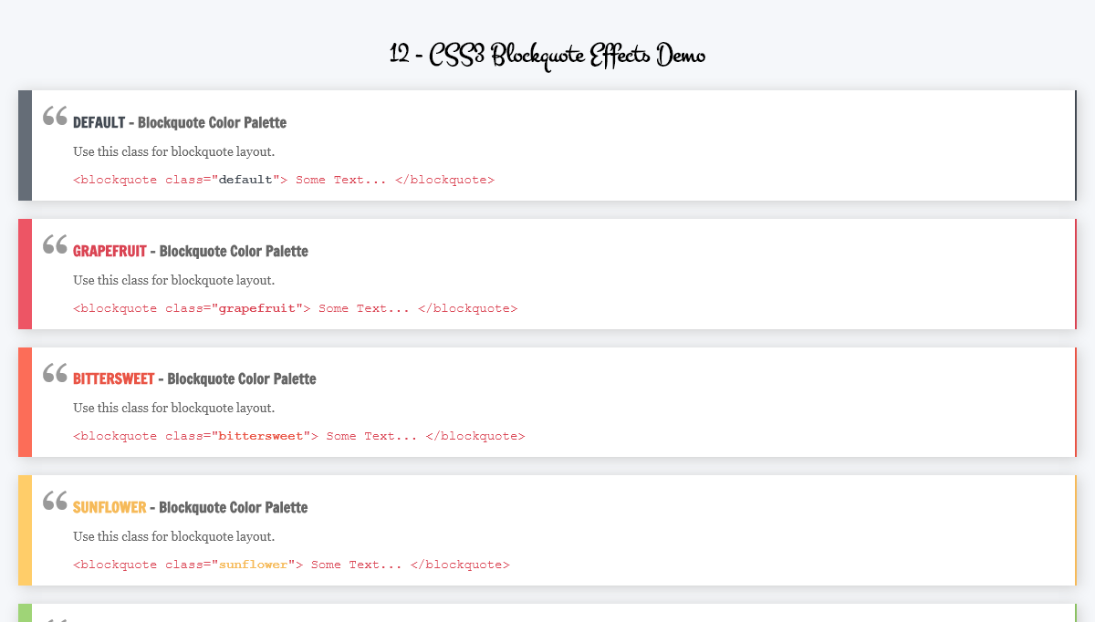 CSS Blockquotes - 12 - CSS3 Blockquote Effects Demos