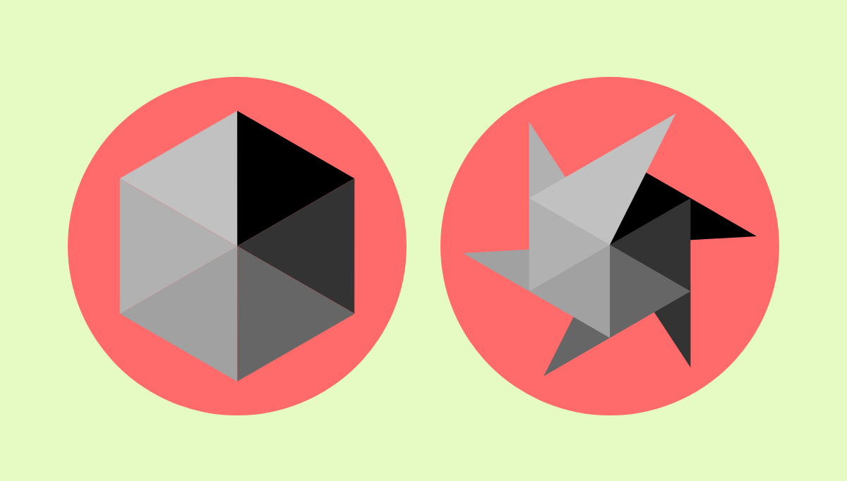 CSS Hexagons - Folding Shapes CSS hover effects