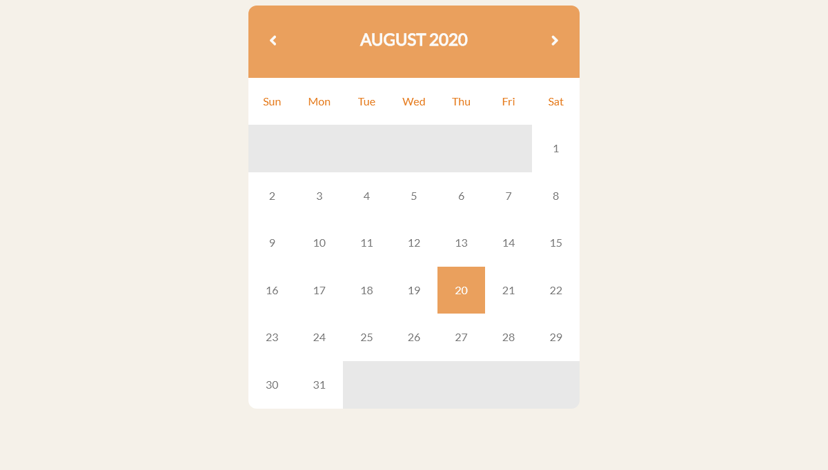 CSS Calendars - Calendar