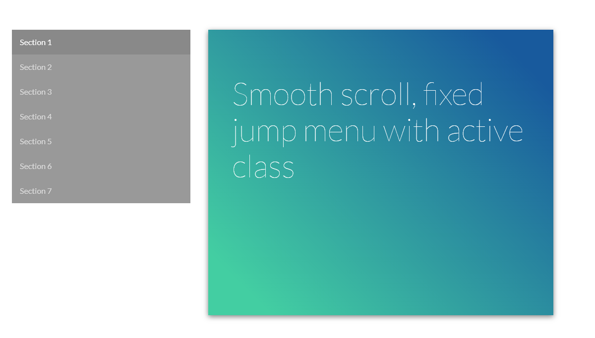 jQuery Scrolling Menus - Jump menu with active class and smooth scroll