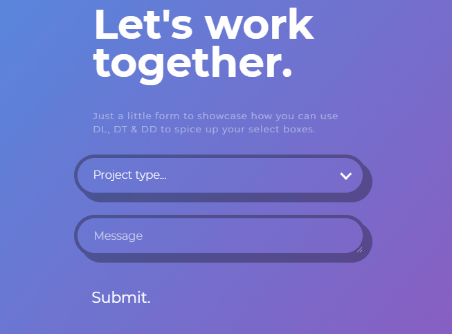 jQuery Forms - Transforming select fields using DL, DT & DD +  some jQuery