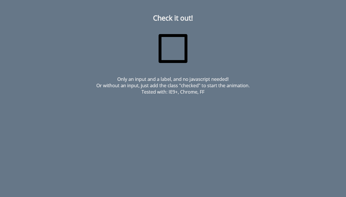 Checkboxes CSS - Animated CSS3 Checkbox