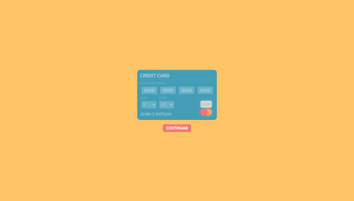 CSS Forms - Credit Card - Pure CSS - Flat Design