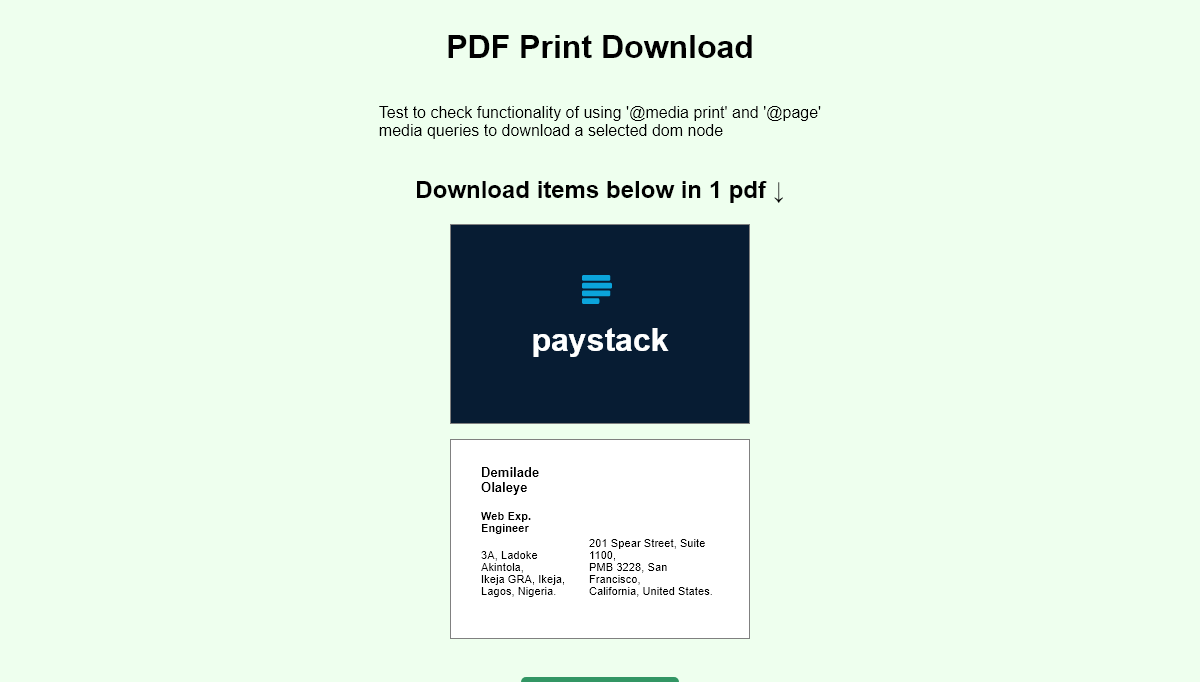 CSS Download Buttons - Pure CSS PDF print download