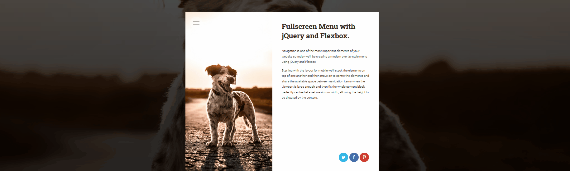 jQuery Fullscreen Menus - Fullscreen Menu