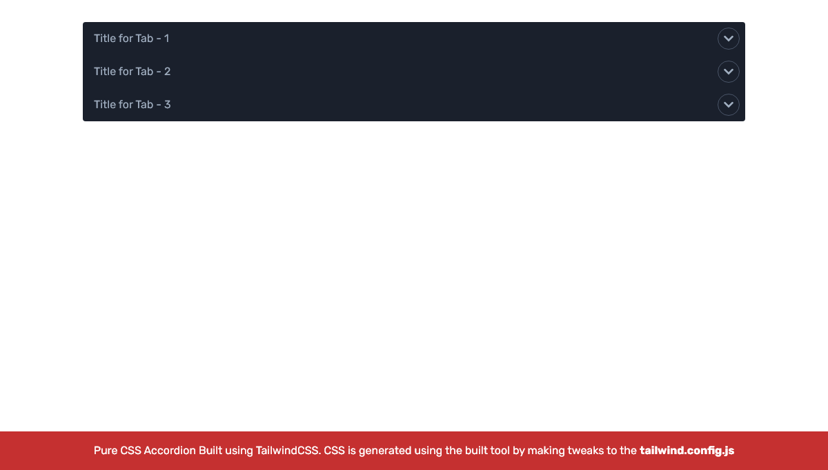 CSS Accordions - Pure CSS Accordion Tailwind CSS