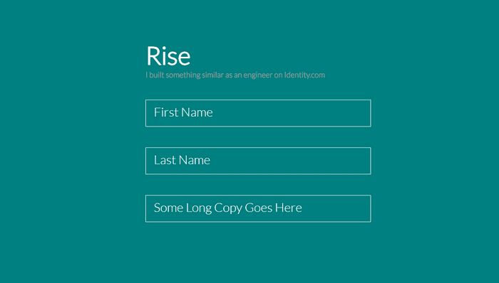 jQuery Input Text - Rise - Input Text Field Label Animation