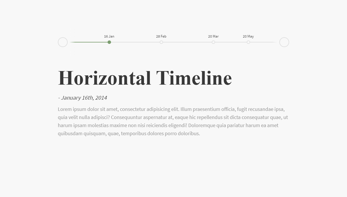 CSS Timelines - horizontal timeline